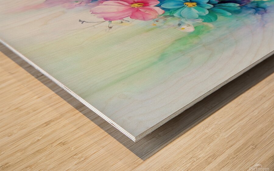 abstract oil painting of flowers 25 Wood print