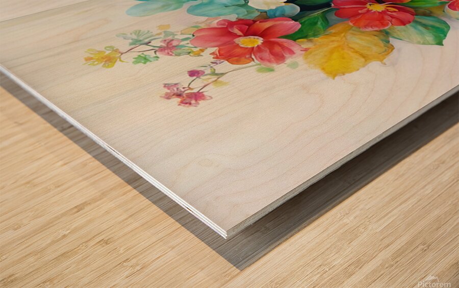 abstract oil painting of flowers 34 Wood print