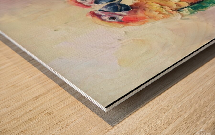 abstract oil painting of flowers 35 Wood print