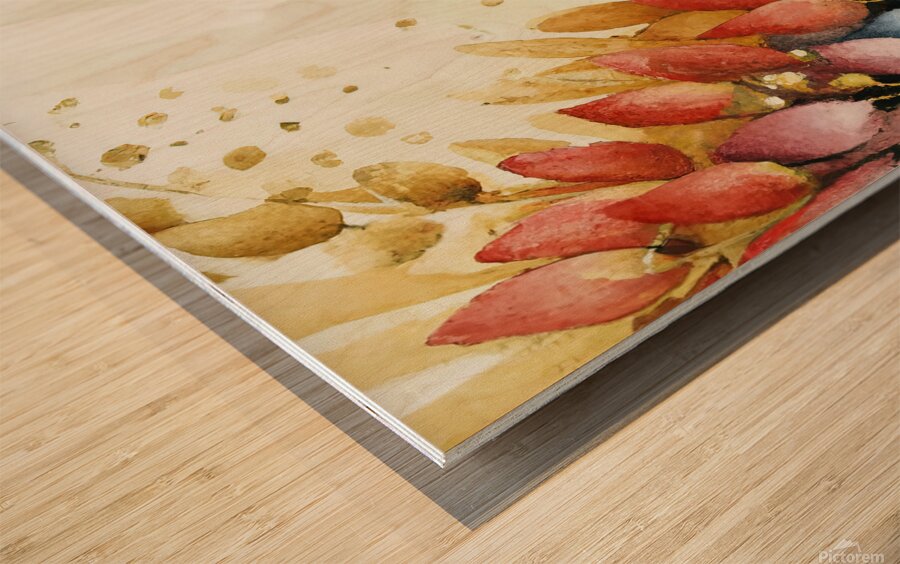 abstract oil painting of flowers 13 Wood print