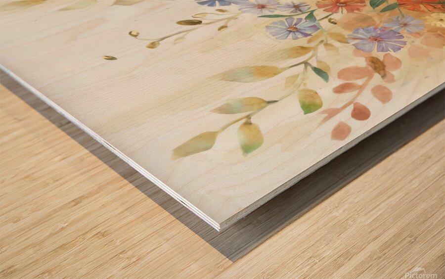 abstract oil painting of flowers 20 Wood print