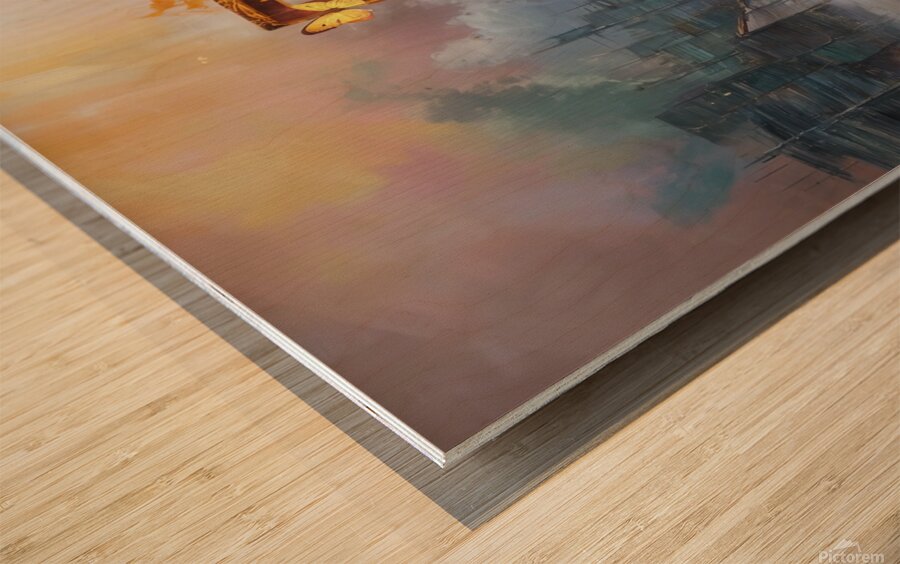 abstract oil painting of flowers 4 Wood print