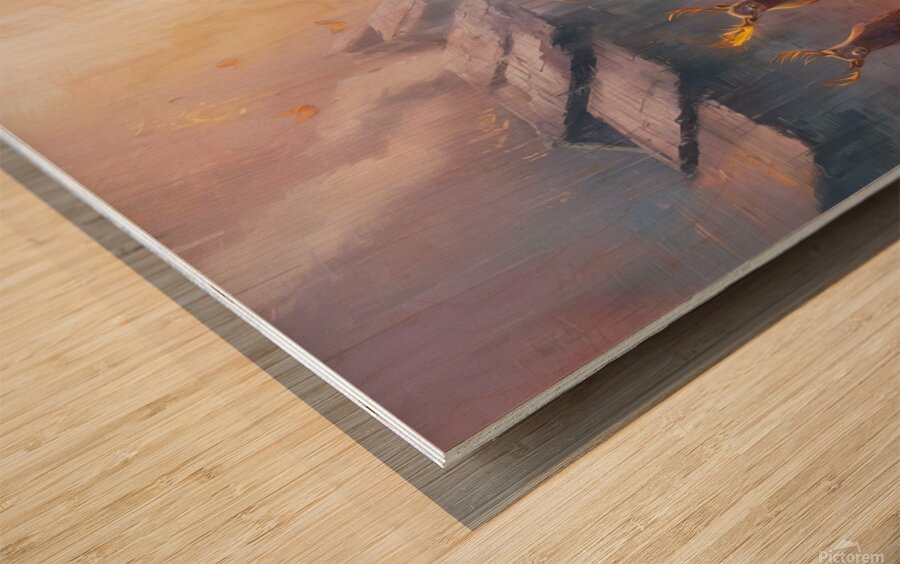 abstract oil painting of flowers 12 Wood print