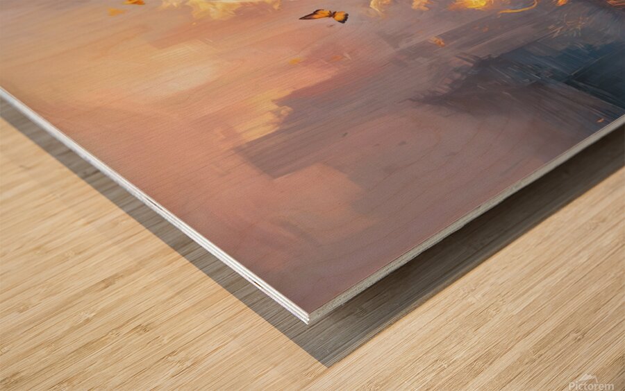 abstract oil painting of flowers 19 Wood print