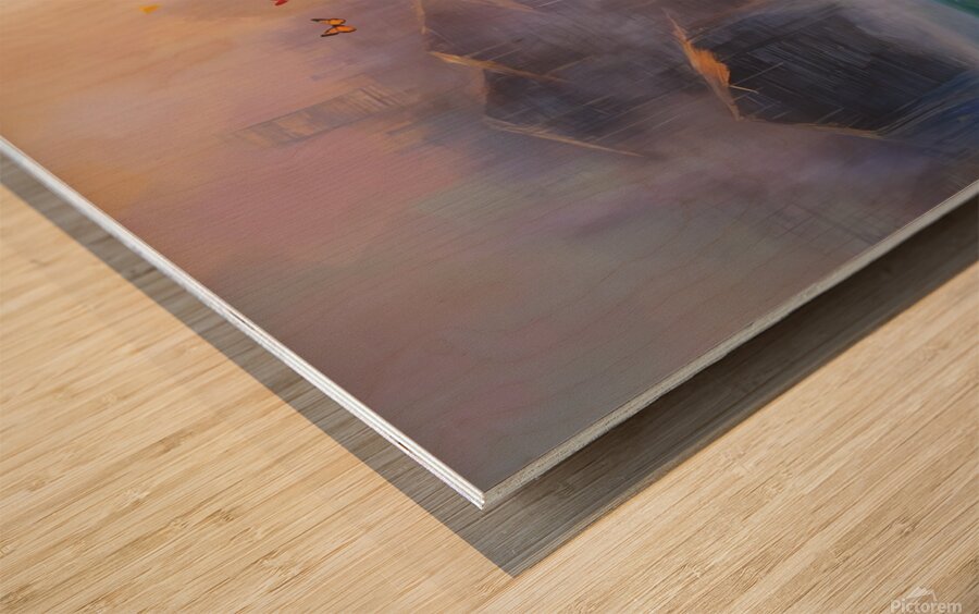 abstract oil painting of flowers 46 Wood print