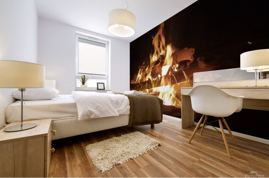 2020 feu de camping  Mural print