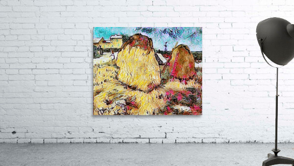 vincent van gogh haystacks in provence3 Wall Preview