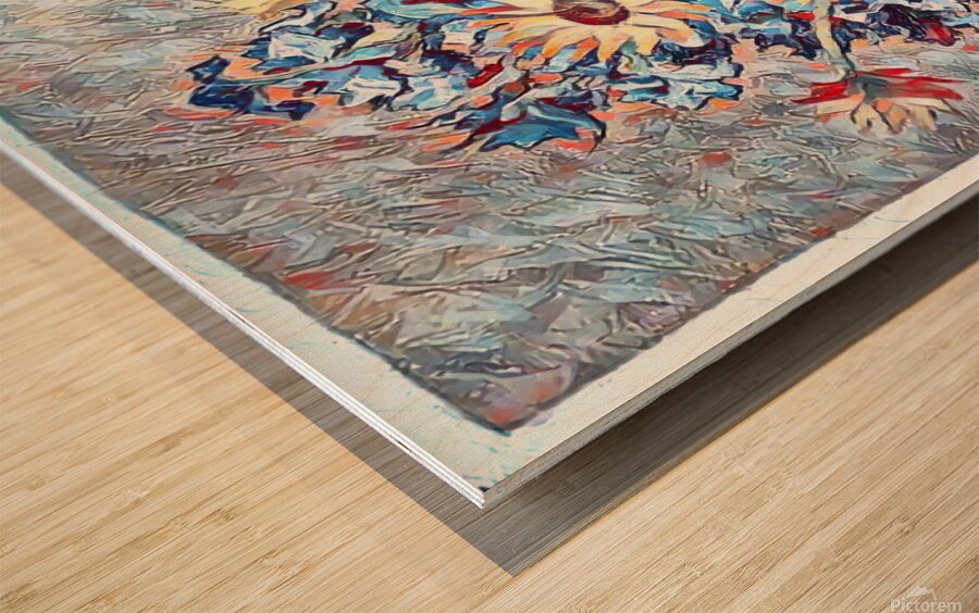 Flower Van Gogh oil painting dig impressionist  Wood print