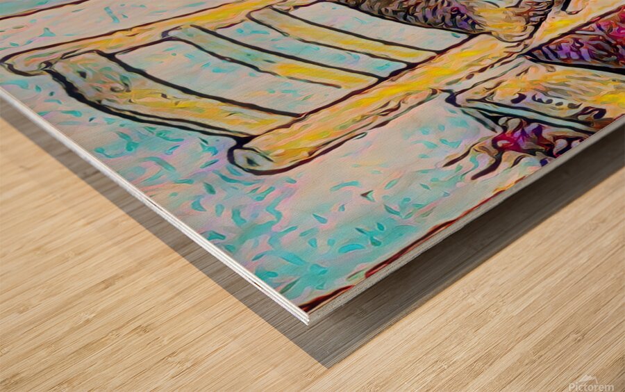 vincent van gogh chair with pipe 1 Wood print