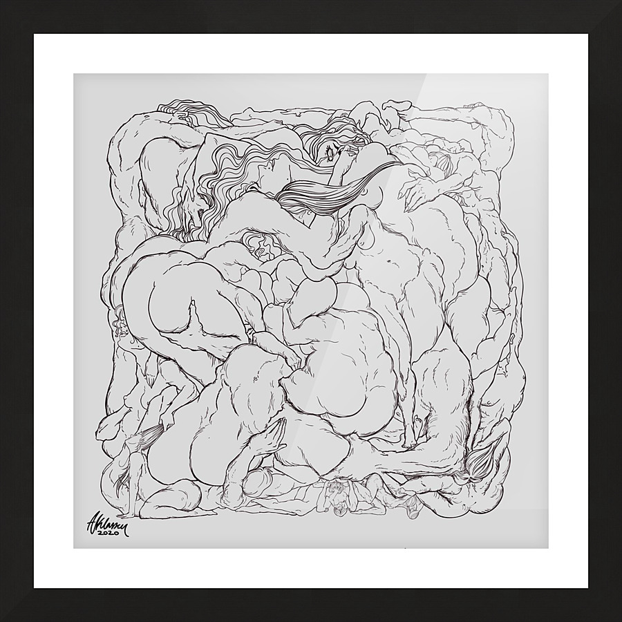 Connect - naked Picture Frame print