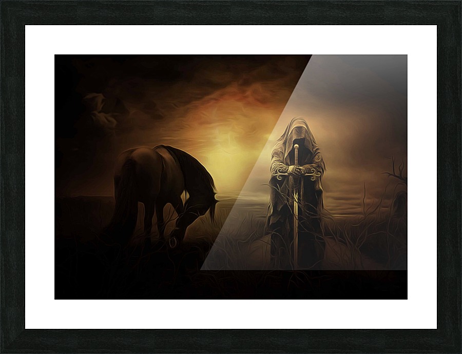 knight with light Picture Frame print