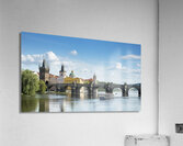 Touristic boat near the Charles bridge in Prague. Acrylic Print