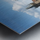 Touristic boat near the Charles bridge in Prague. Metal print