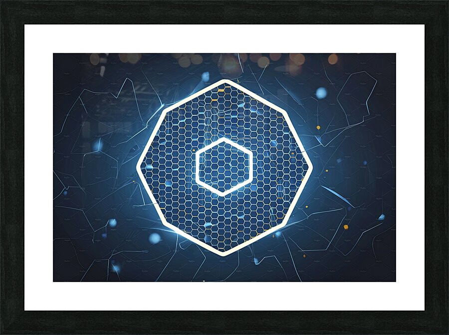 Digital hexagon abstract background Picture Frame print