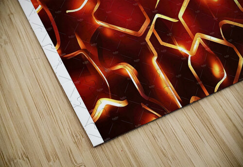 Abstract background hexagon pattern with glowing Lucian Dragan puzzle