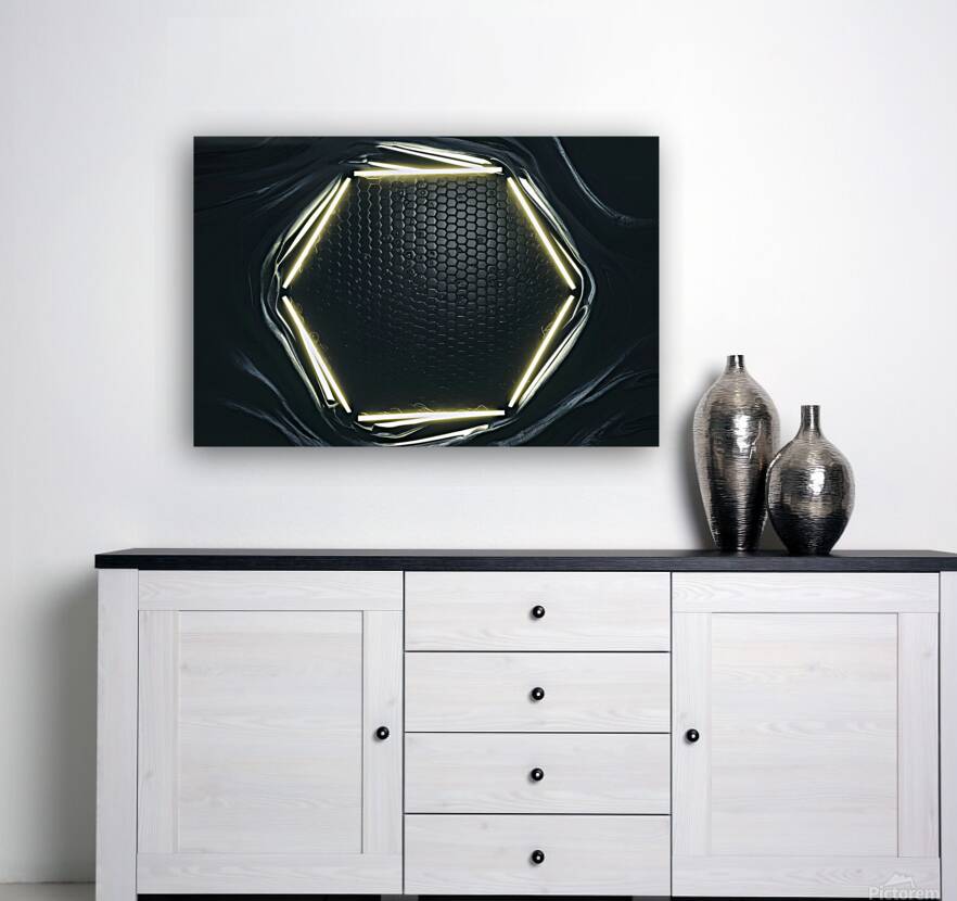 Abstract black texture background hexagon Reproduction