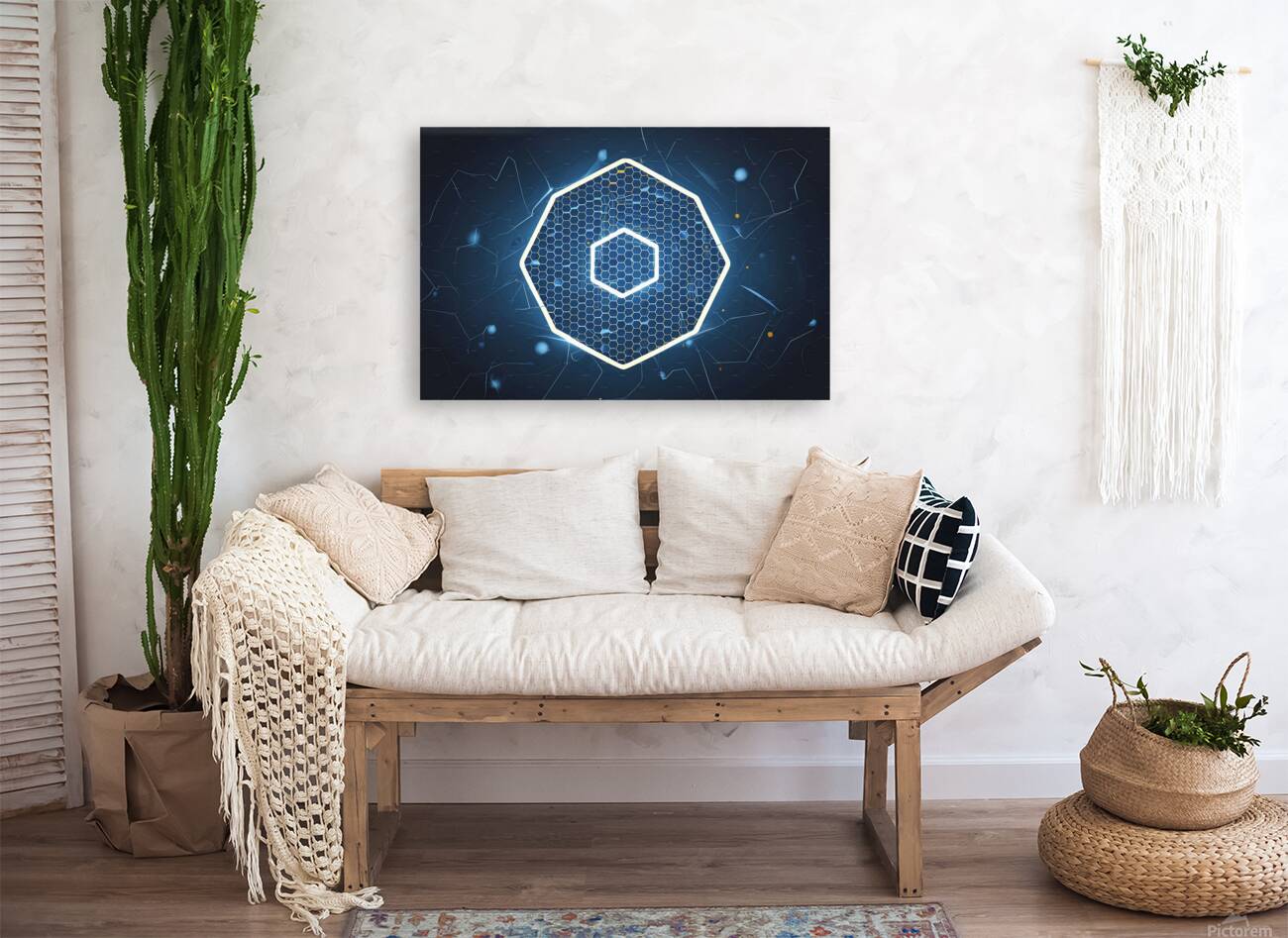 Digital hexagon abstract background Reproduction