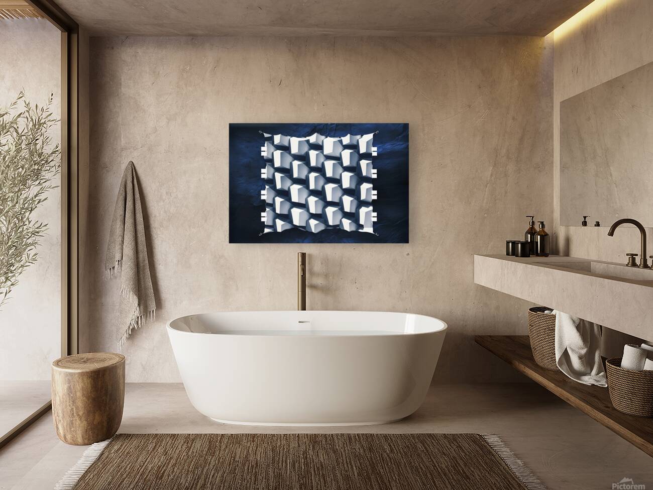 Random shifted white cube boxes block background Reproduction