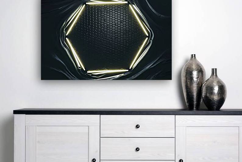 Abstract black texture background hexagon by Lucian Dragan