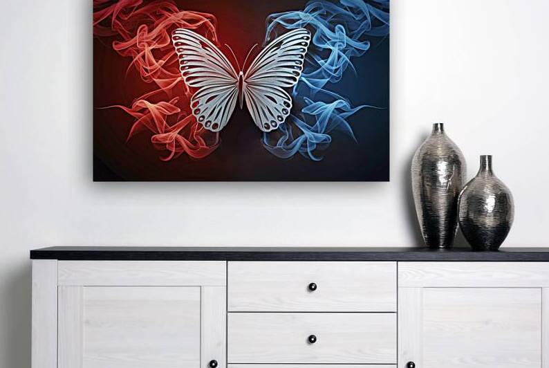 Shining butterfly from paper on a dark background by Lucian Dragan