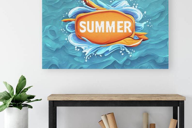 Summer background and banner with water splash an by Lucian Dragan
