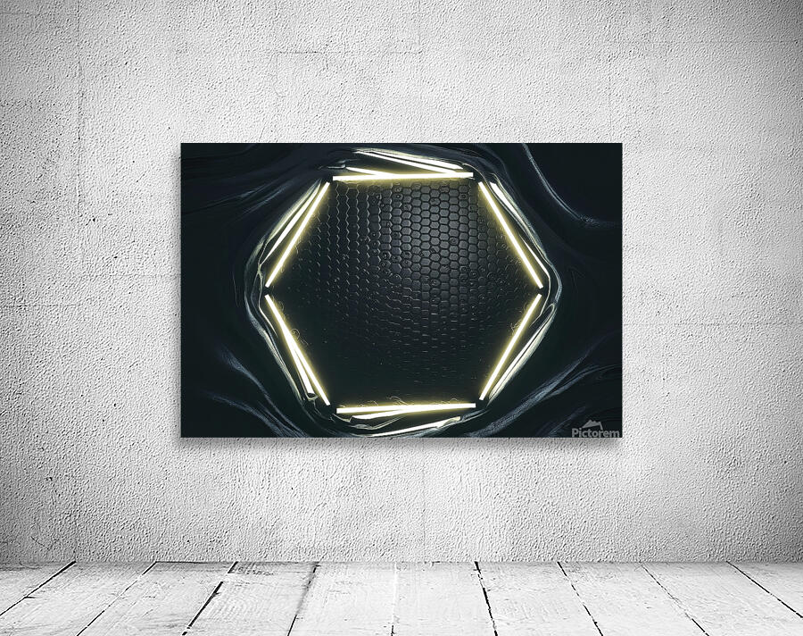 Abstract black texture background hexagon Wall Preview