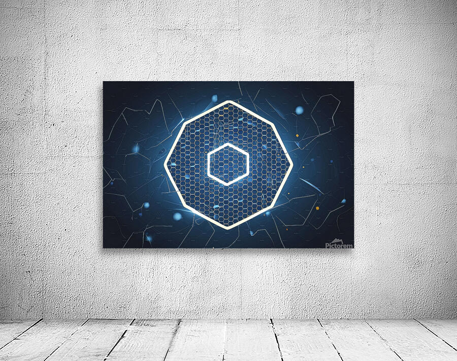 Digital hexagon abstract background Wall Preview