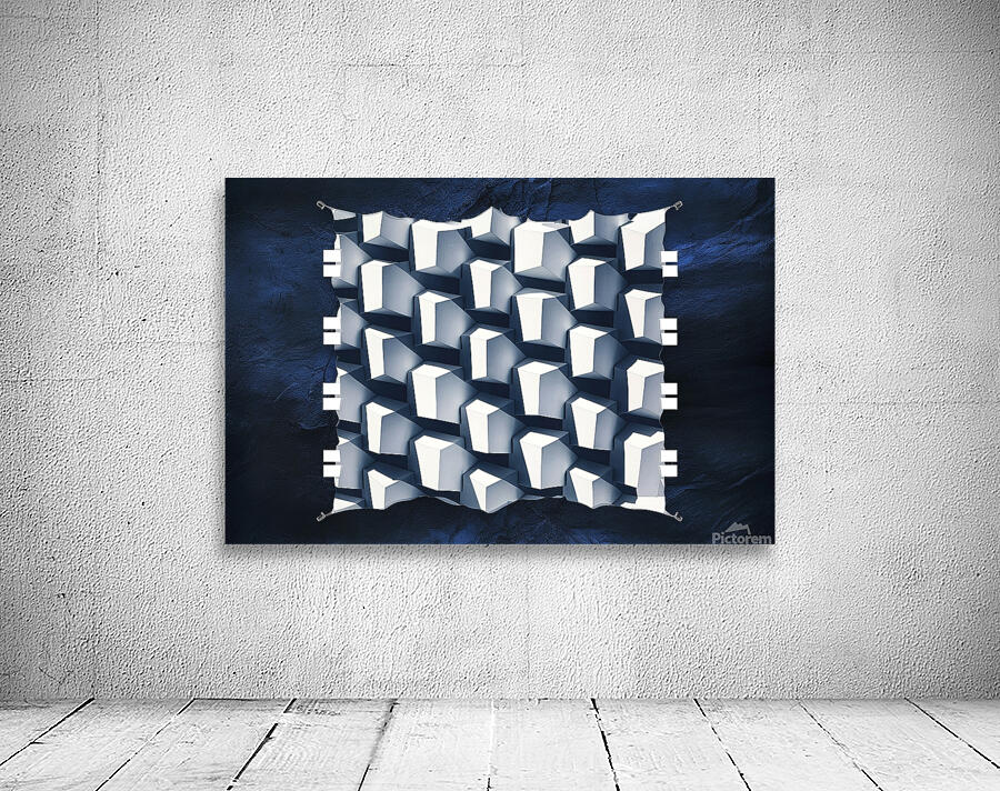 Random shifted white cube boxes block background Wall Preview