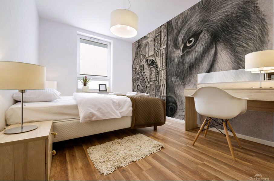 Mechanical Wolf Mural print
