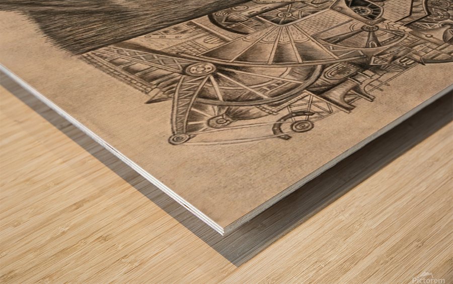 Mechanical Wolf Wood print
