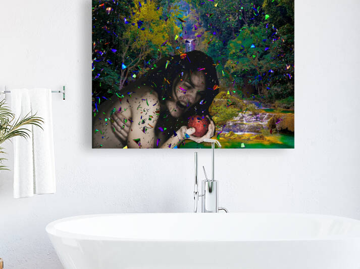 Screaming Beauty in Rainbow Shards | Dark Art | Gothic Wall Art | Dark Gothic Art by Tim A Rowland