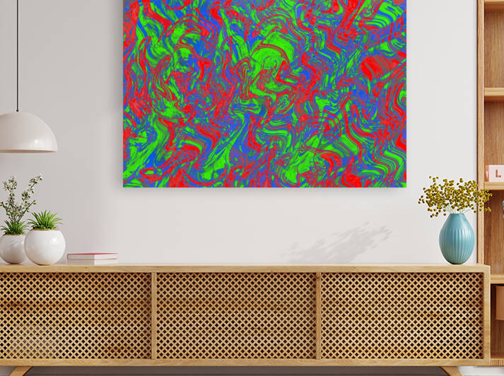 Trippy Wall Art- Liquid Techno Pattern by Tim A Rowland