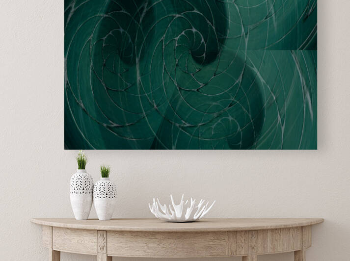 Green Wall Art- Green Spiral Ocean Inspiration by Tim A Rowland