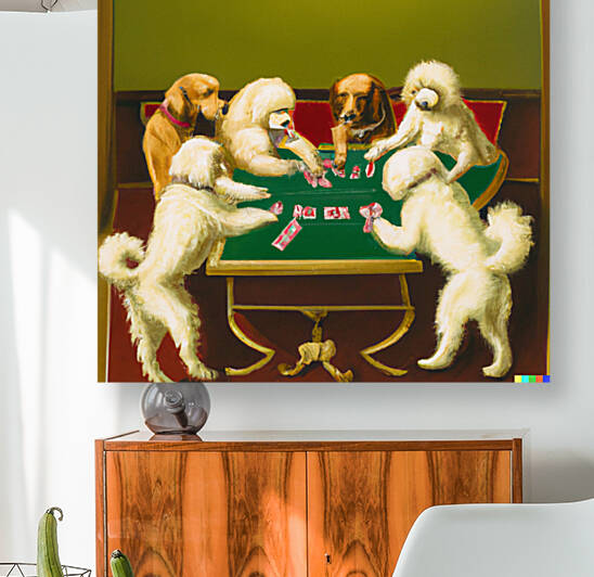 dogs playing blackjack painting by Tim A Rowland