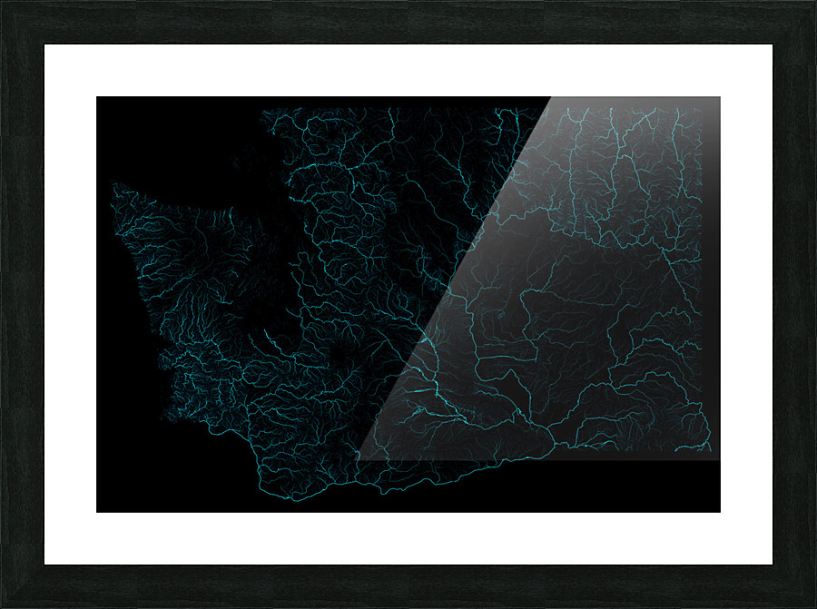 Washington  State Rivers Picture Frame Printing