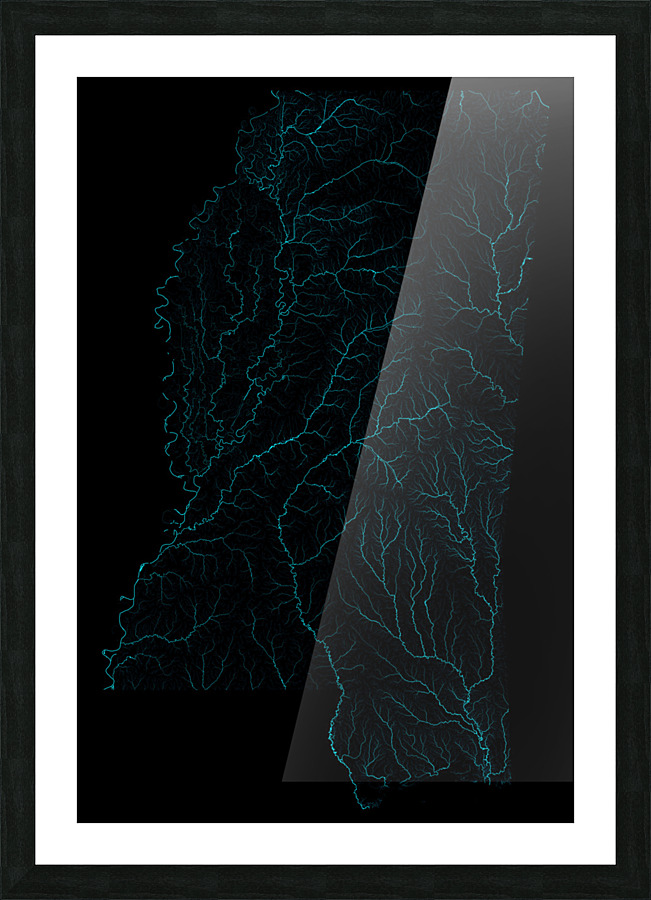 Mississippi Rivers Picture Frame Printing