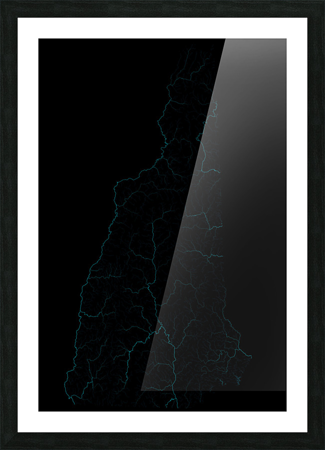 New Hampshire Rivers Picture Frame Printing