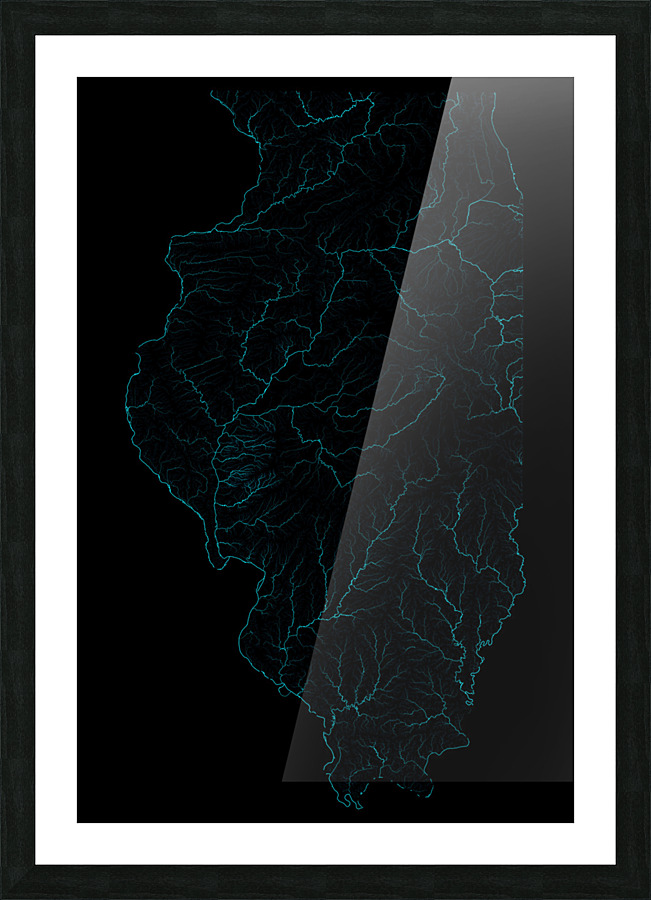 Illinois Rivers Picture Frame Printing