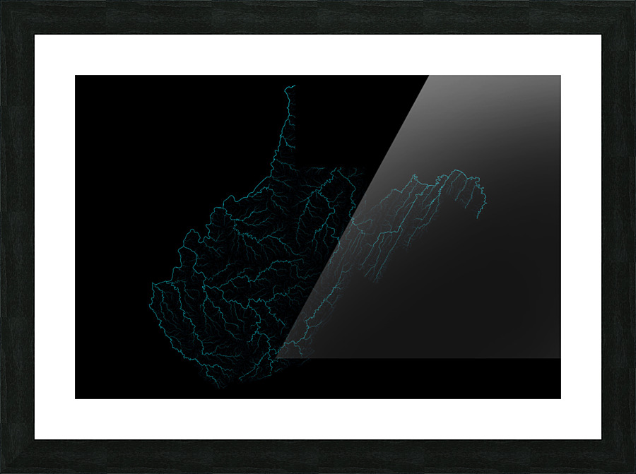 West Virginia Rivers Picture Frame Printing