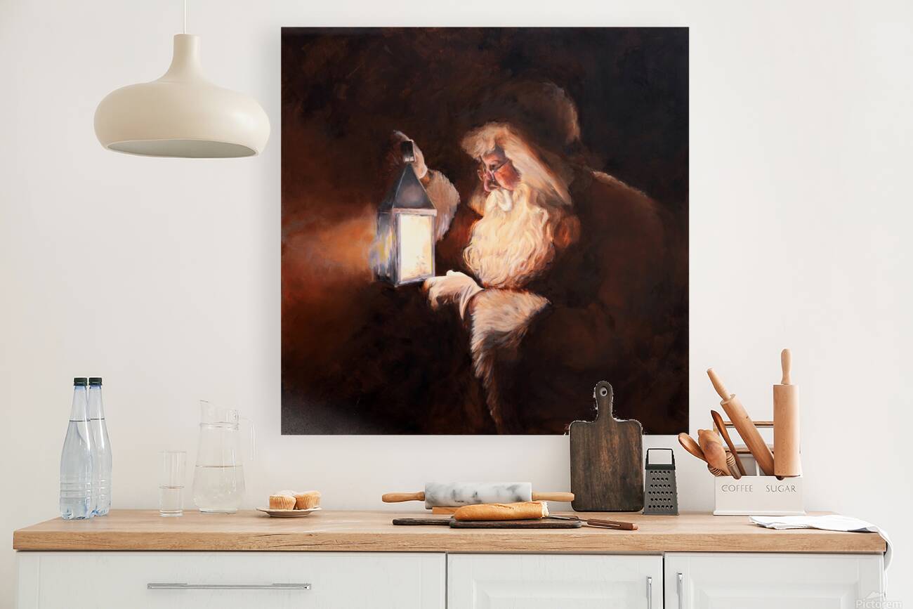 St Nick and lantern Reproduction