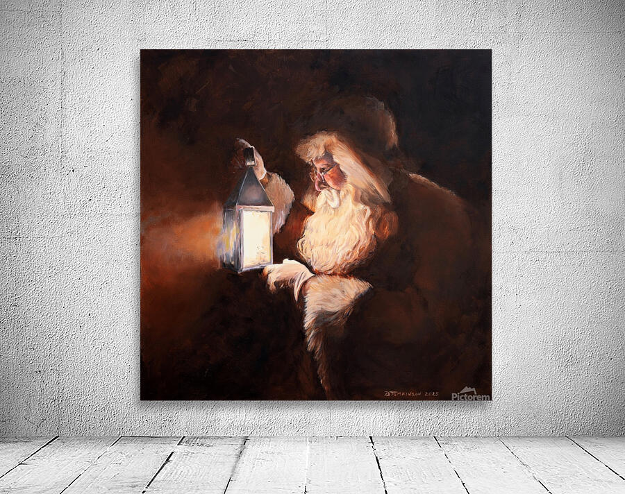 St Nick and lantern Wall Preview
