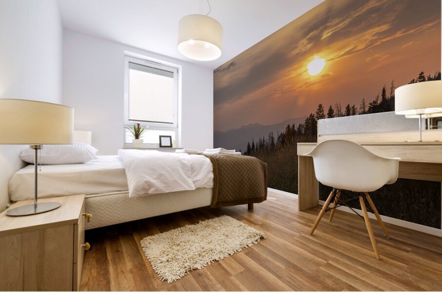 Smoke in Big Sky Mural print