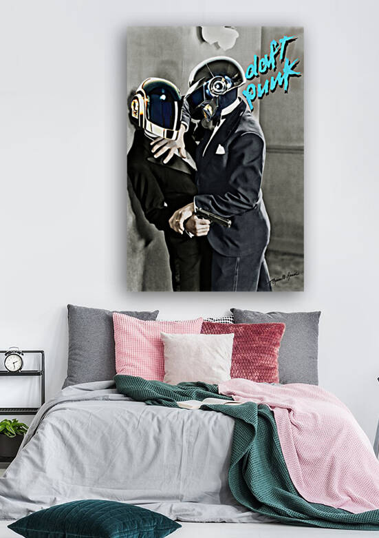 Daft Punk Galactic Gangsters Portrait Print by Theresa Channell-Ramos