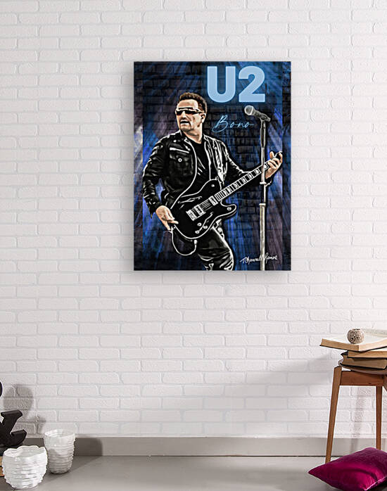 Bono of U2 Hand-painted Portrait by Theresa Channell-Ramos
