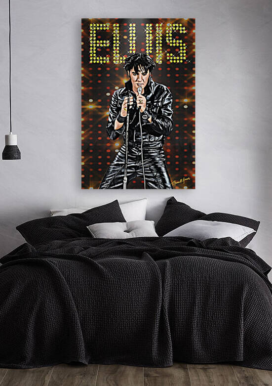 Elvis Presley  68 Comeback Concert Portrait Print by Theresa Channell-Ramos