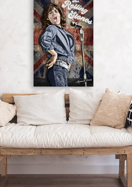 Mick Jagger Portrait The Rolling Stones Artwork by Theresa Channell-Ramos