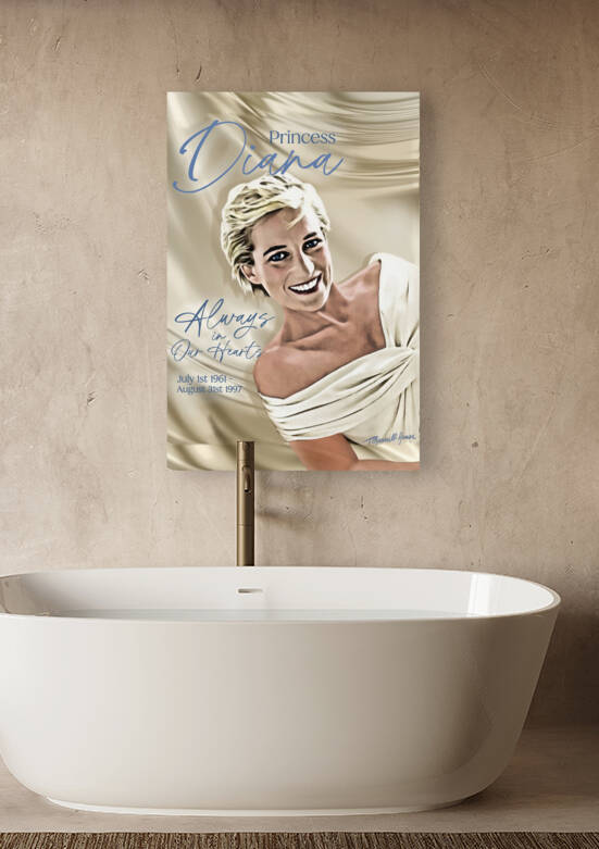 Princess Diana Tribute Portrait Print by Theresa Channell-Ramos
