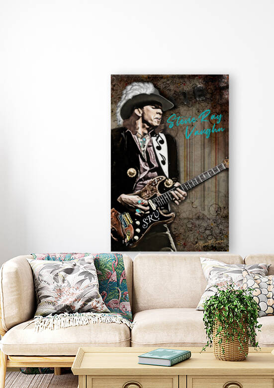 Stevie Ray Vaughn Hand-painted Portrait by Theresa Channell-Ramos