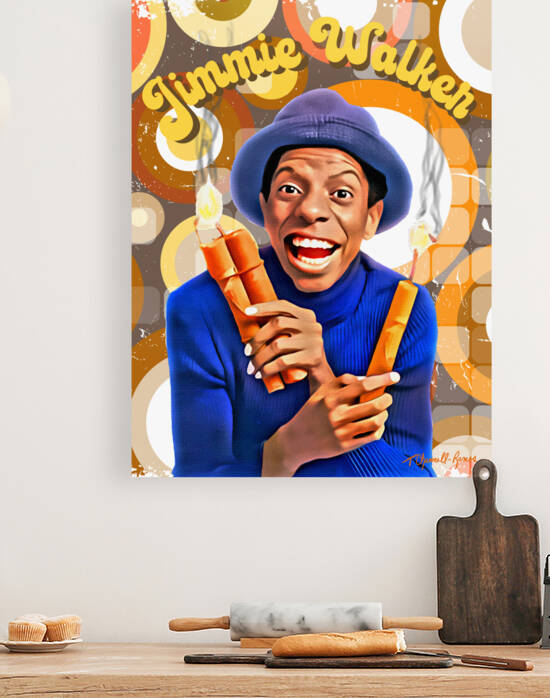 Jimmie JJ Walker Portrait Print by Theresa Channell-Ramos