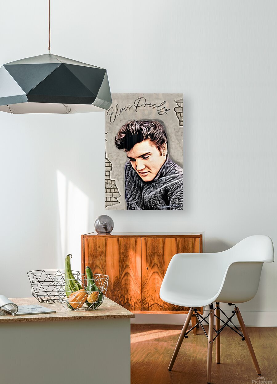 Elvis Presley 1950s Portrait by Theresa Channell-Ramos Wall Art